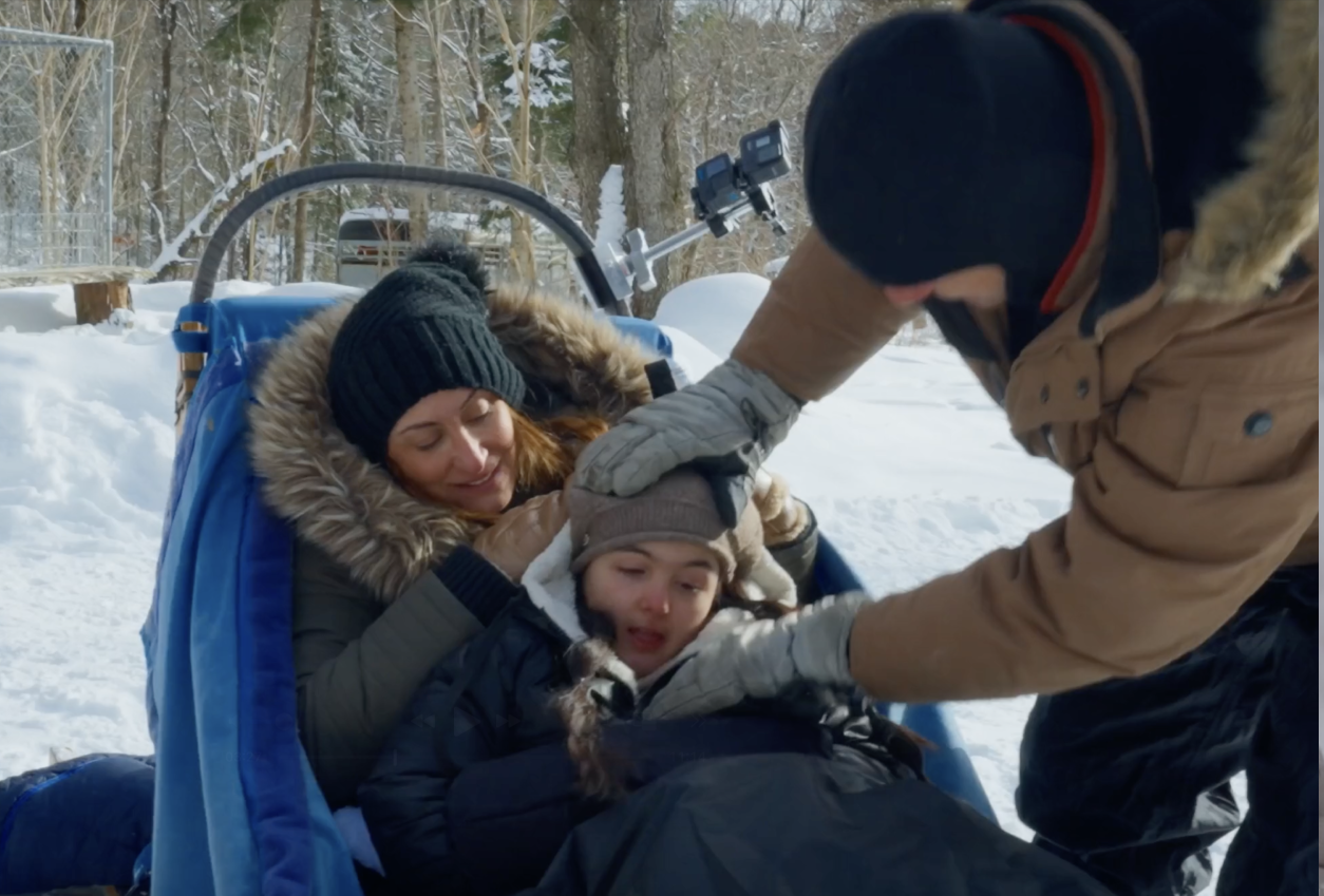 Hand touching something.