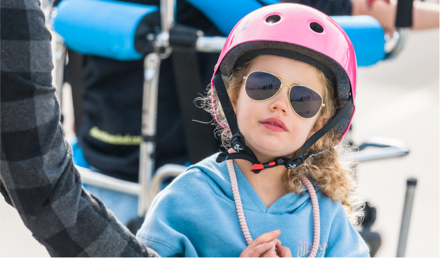 Ruby and her dad skiing